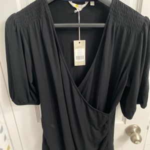 Boden side wrap ruched Black Classic top 14 NEW with Tags!